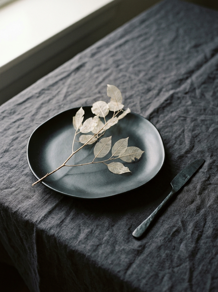 Minimalist sculptural tablescape